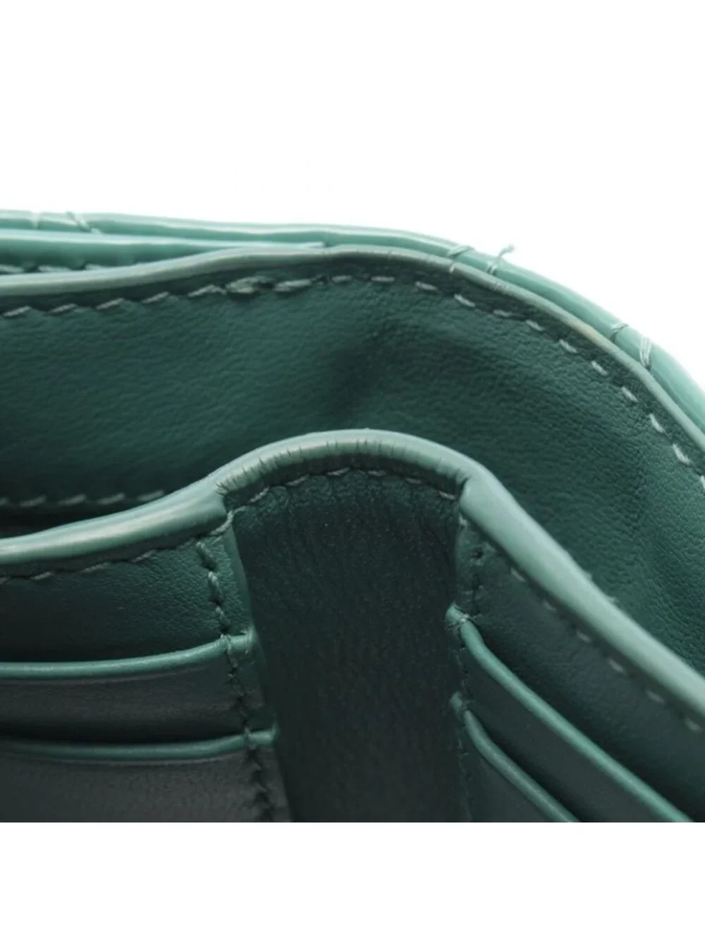 Dior Trifold Wallet Lady Lotus Blue Green Patent Leather Handbag